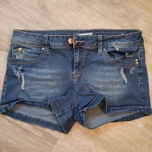 Distressed Jean shorts